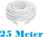 Internetkabel - 25 Meter - Wit - CAT6 Ethernet Kabel - RJ45 UTP Kabel - Netwerk Kabel