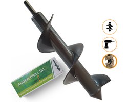 Grondboor voor boormachine 8 cm – 25 cm - tuinboor / plantenboor - zwart