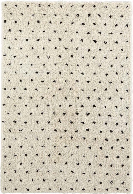 Tapis Leva 200 cm x 290 cm Delora Crème - Zwart