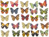 Winkrs | 25 Houten vlinder knopen - 28mm - DIY - Vlinders in diverse kleuren - decoratie/scrapbooking
