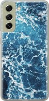 Leuke Telefoonhoesjes - Hoesje geschikt voor Samsung Galaxy S21 FE - Oceaan - Soft case - TPU - Natuur - Blauw