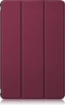 Hoes Geschikt voor Samsung Tab S8 Plus hoes Book Case Smart Cover Wine Rood - Samsung Galaxy Tab S8 Plus hoes - Samsung Tab S7 FE hoes bookcase - Tab S7 plus hoes Trifold hoes -Tablet Hoes 12.4 Inch