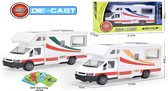 speelgoed de caravane - Camping-car de vacances - Véhicule moulé sous pression - Entraînement rétractable - Super RV - 17CM