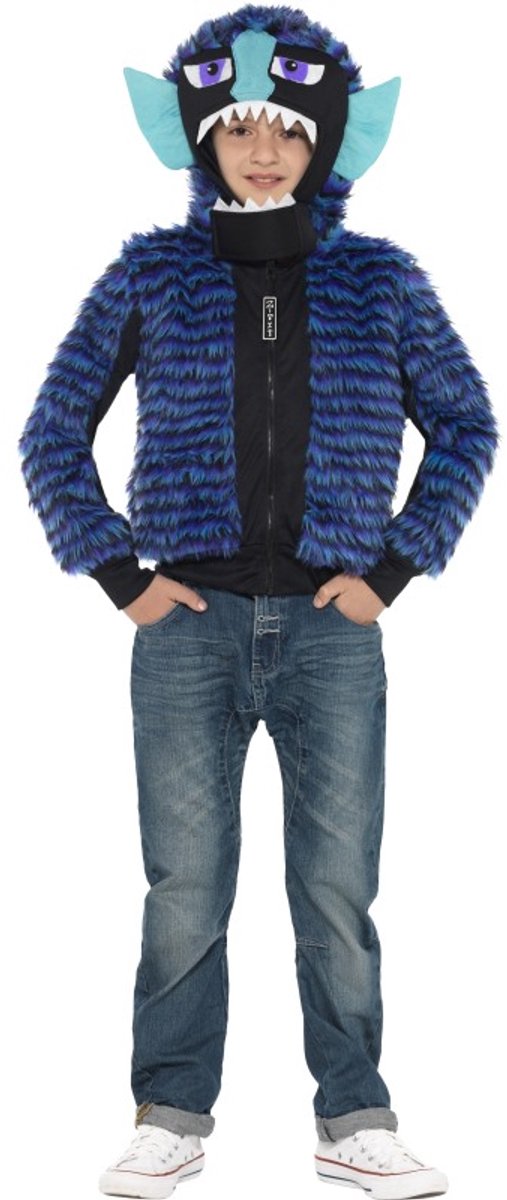 Smiffy's - Monster & Griezel Kostuum - Monster Zinkoid Kind - blauw - Medium - Halloween - Verkleedkleding