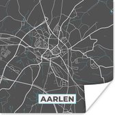 Poster Stadskaart – Grijs - Kaart – Aarlen – België – Plattegrond - 30x30 cm