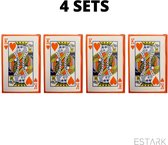 ESTARK® Cartes à jouer à jouer de Luxe 4 PIÈCES - Revêtement plastique - Cartes de Poker - Jeu de cartes - Cartes de jeu - Carte de jeu - 4 x 56 - Jeu de société - Jouer - Cartes à jouer (4)