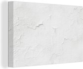 Canvas Schilderij Plamuur - Wit - Structuur - 90x60 cm - Wanddecoratie