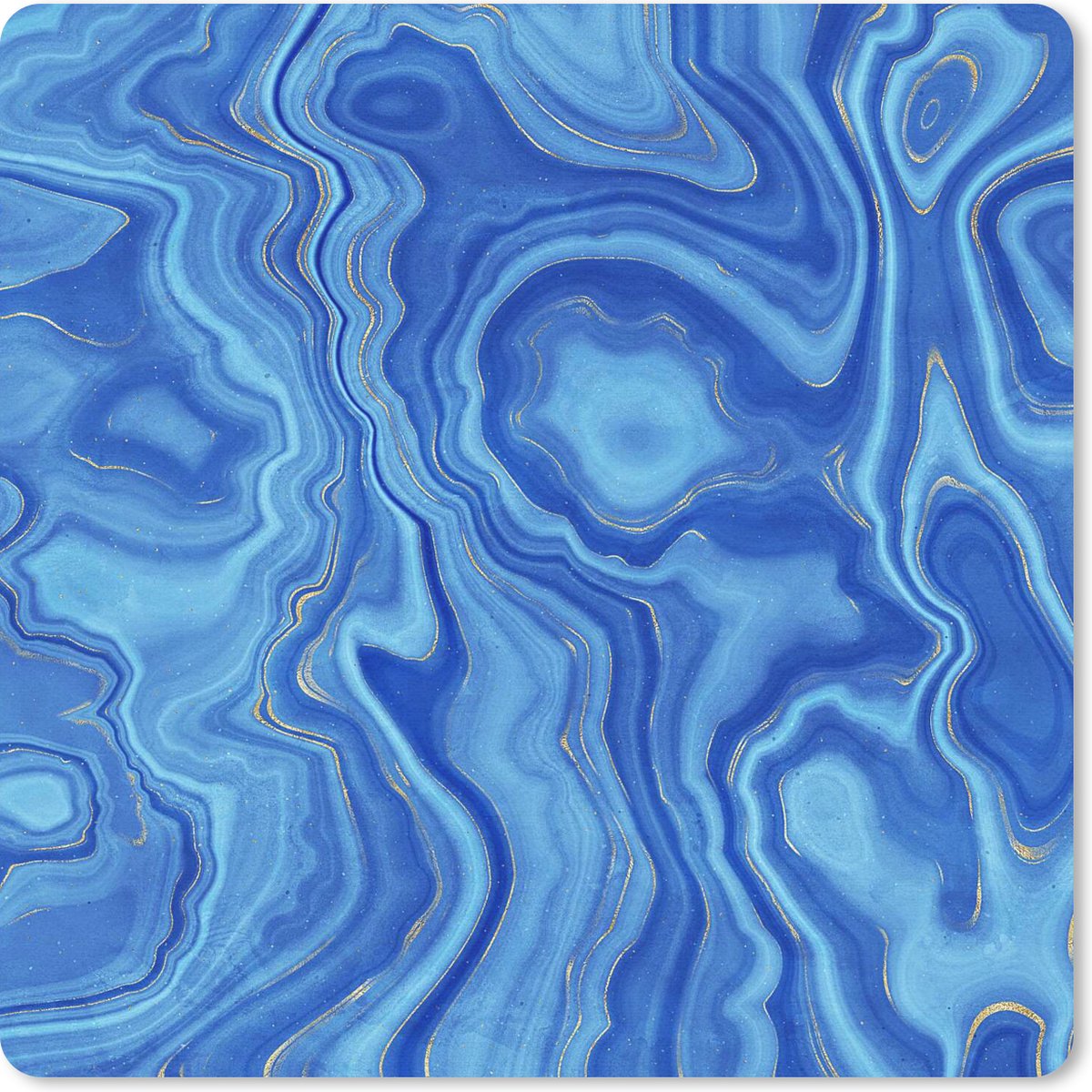Muismat 30x30 cm - Mousepad Marmer - Blauw - Patroon - Muismatten