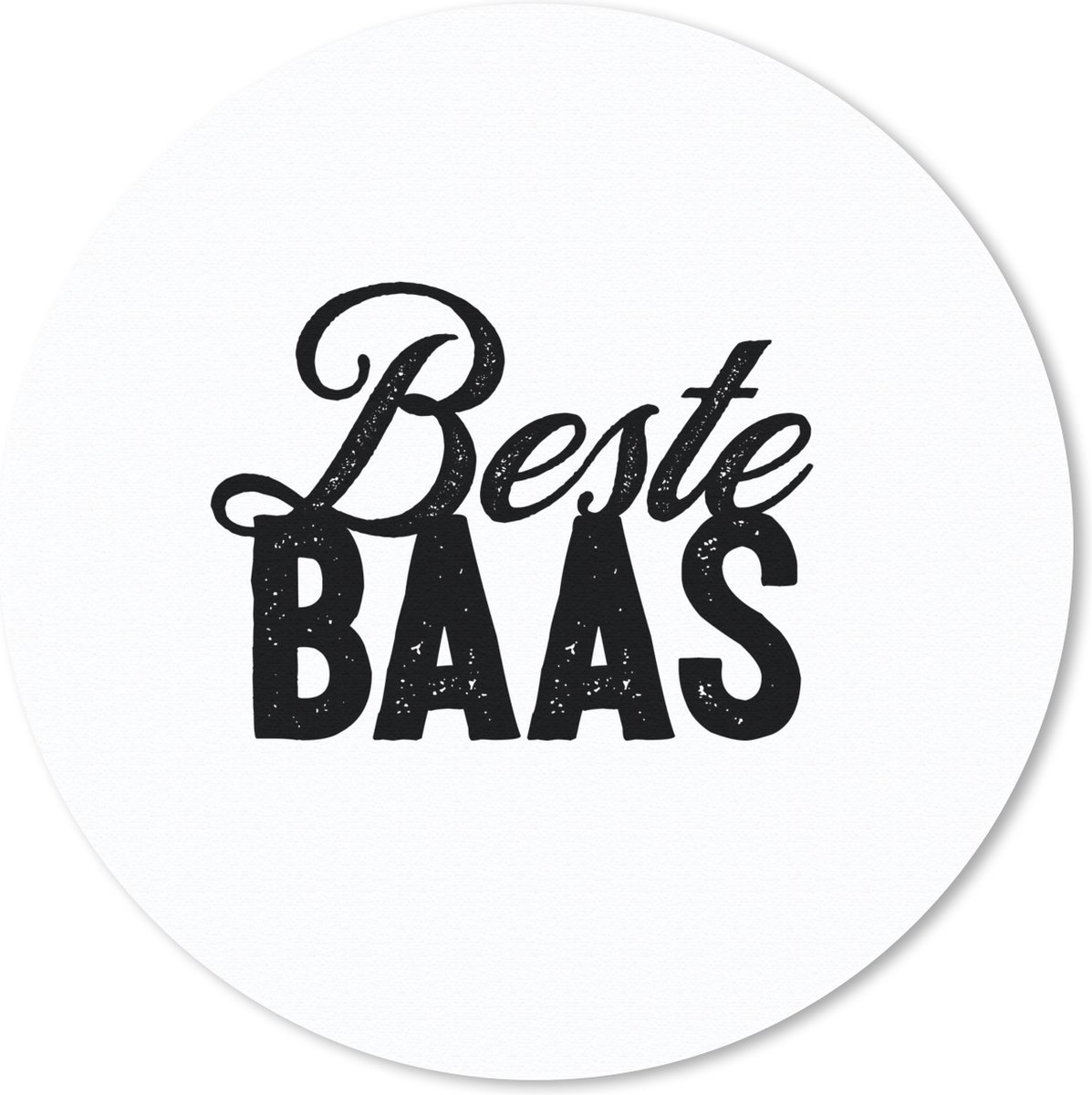Muismat rond 20x20 cm - Mousepad 'Beste baas' - Spreuken - Quotes - Ronde muismatten