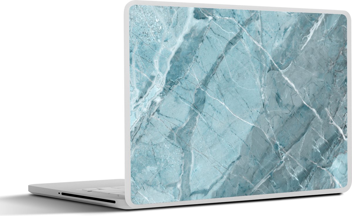 Laptop sticker - 17.3 inch - Keien - Blauw - Wit - Graniet print - 40x30cm - Laptopstickers - Laptop skin - Cover