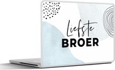 Laptop sticker - 12.3 inch - 'Liefste broer' - Familie - Spreuken - Quotes - 30x22cm - Laptopstickers - Laptop skin - Cover