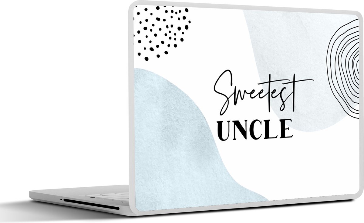 Laptop sticker - 15.6 inch - Quote - Oom - Pastel - Uncle - 36x27,5cm - Laptopstickers - Laptop skin - Cover