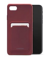 Mobilize Rubber Gelly Card Telefoonhoesje geschikt voor Apple iPhone 6/6S/7/8/SE(2020/2022) Hoesje Flexibel TPU Backcover met Pasjeshouder - Bordeaux