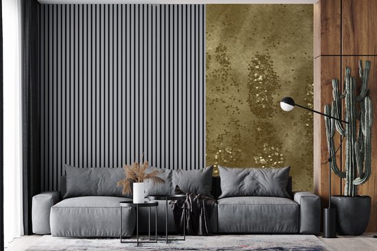 Papier Peint - Papier Papier peint photo Or - Glitter - Structure - Largeur 120 cm x Hauteur 240 cm