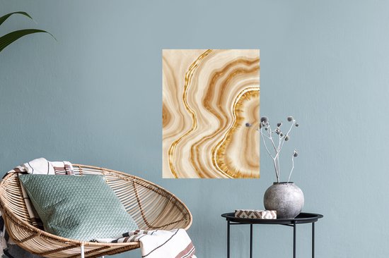 Stickers Stickers muraux - Marbre - Or - Beige - 30x40 cm - Feuille adhésive