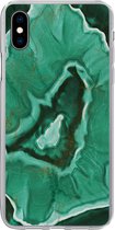 Coque iPhone Xs Max - Marbre - Vert - Goud - Coque de téléphone en Siliconen
