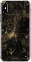Geschikt voor iPhone Xs hoesje - Goud - Glitter - Zwart - Siliconen Telefoonhoesje