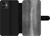 Bookcase iPhone 11 telefoonhoesje - Zilver - Beton - Abstract - Met vakjes - Wallet case met magneetsluiting