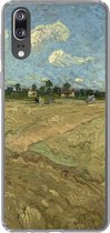 Geschikt voor Huawei P20 hoesje - Geploegde akkers - Vincent van Gogh - Siliconen Telefoonhoesje