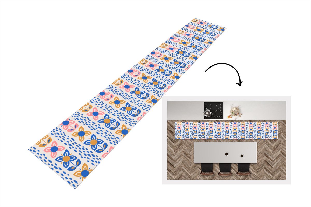 KitchenYeah Keukenloper - Keukenmat - Bloemen - Scandinavië - Patronen - Keuken vloerkleed Multicolor