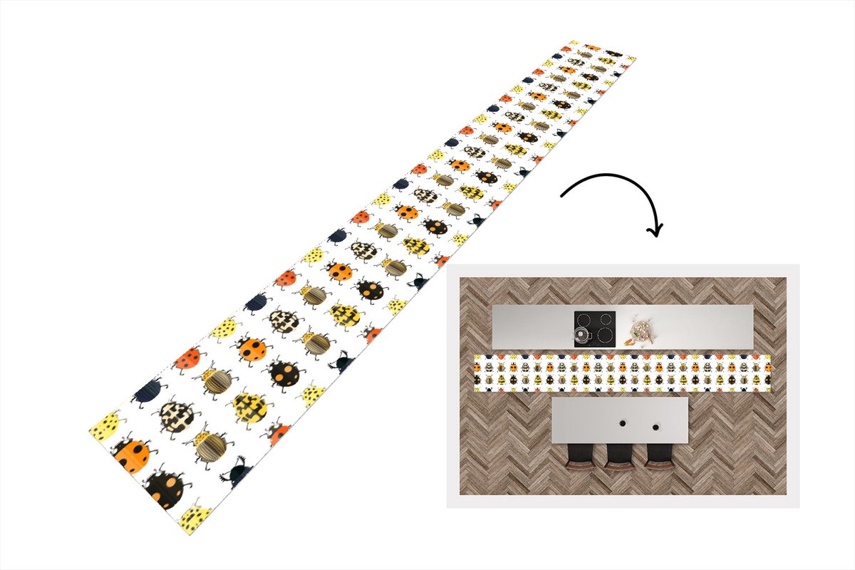 KitchenYeah Keukenloper - Keukenmat - Kever - Insecten - Design - Keuken vloerkleed multicolor, foto 2