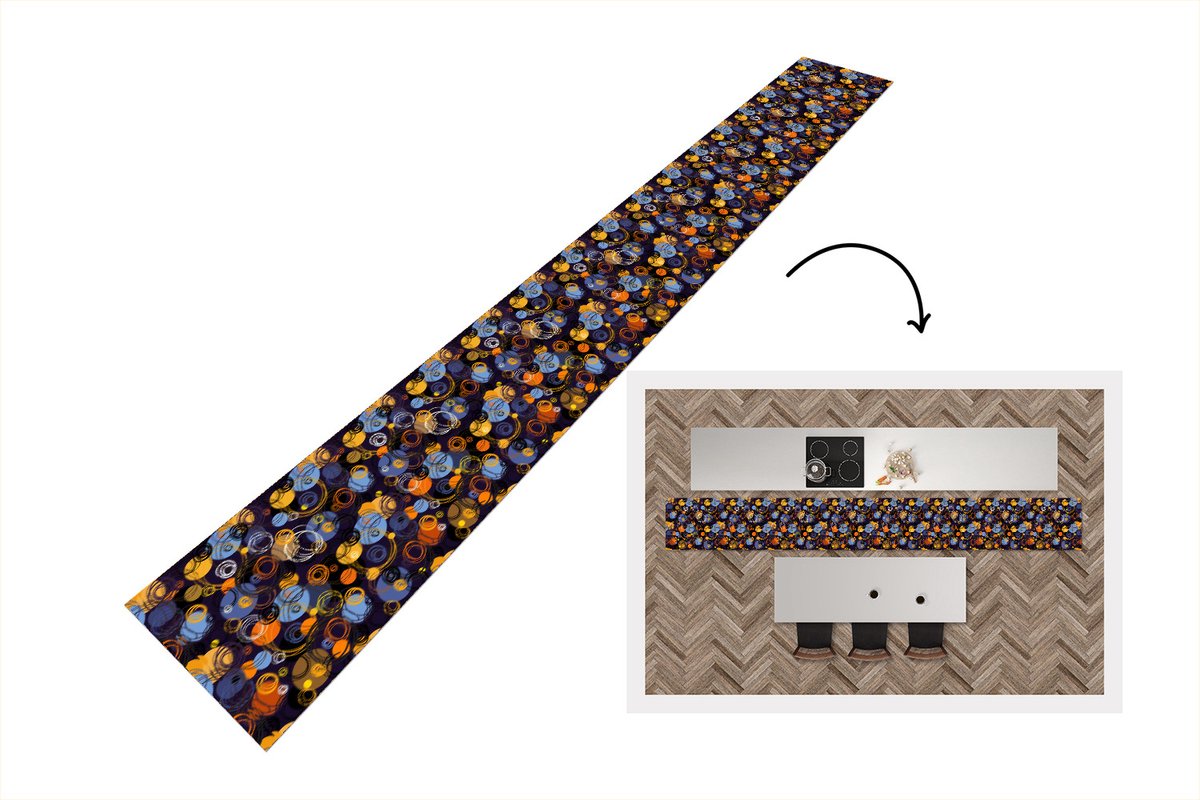 KitchenYeah Keukenloper - Keukenmat - Patroon - Abstract - Ringen - Keuken vloerkleed multicolor, foto 3
