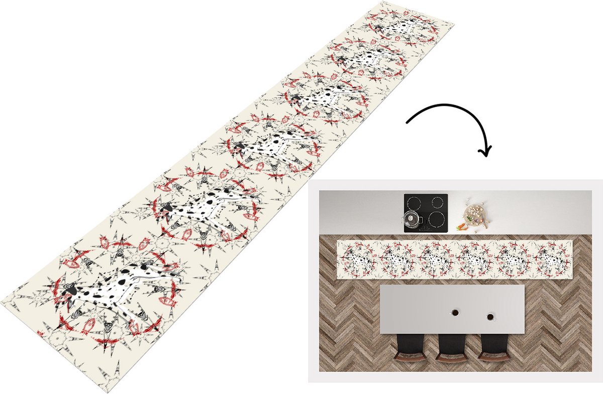 KitchenYeah Keukenloper - Keukenmat - Abstract - Hond - Patronen - Dalmatiër - Keuken vloerkleed Multicolor