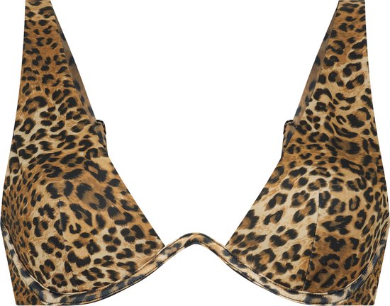 Hunkemöller Dames Badmode Niet-voorgevormde beugel bikinitop Leopard - Bruin