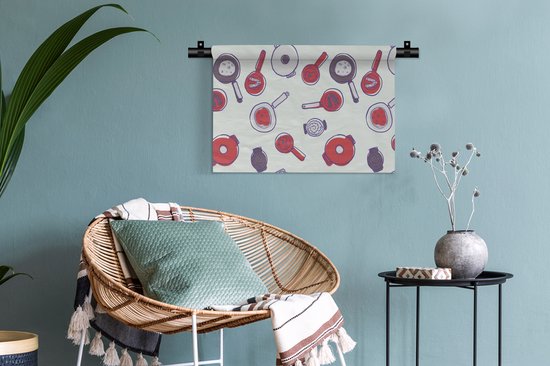 Tapisserie - Toile Murale - Motif - Cuisine - Pan - Nourriture - 60x40 cm - Tapisserie