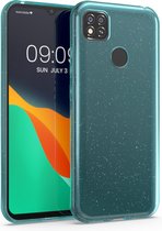 kwmobile hoes voor Xiaomi Redmi 9C - backcover voor smartphone - glitter kleuren design - zilver / turquoise / transparant