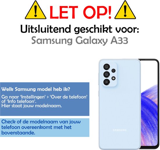 Hoesje Geschikt voor Samsung A33 Hoesje Siliconen Case Met Screenprotector - Hoes Geschikt voor Samsung Galaxy A33 Hoes Siliconen - Donkerblauw