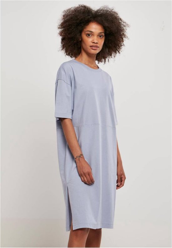 Urban Classics - Organic Oversized Slit Tee Korte jurk - XS - Blauw