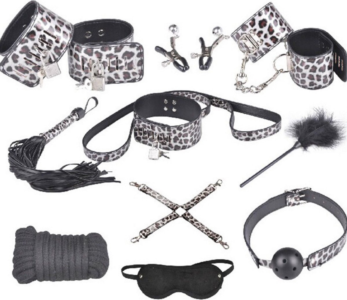 Kinky BDSM Bondage set 10-delig Panterprint
