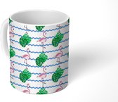 Mok - Koffiemok - Flamingo - Jungle - Monstera - Patroon - Mokken - 350 ML - Beker - Koffiemokken - Theemok