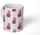 Mok - Koffiemok - Pinguïn - Sneeuw - Brief - Kerst - Patronen - Mokken - 350 ML - Beker - Koffiemokken - Theemok