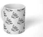 Mok - Koffiemok - Happy New Year - Oud en Nieuw - Quotes - Line Art - Mokken - 350 ML - Beker - Koffiemokken - Theemok