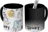 Magische Mok - Foto op Warmte Mokken - Halloween - Snoep - Spin - Magic Mok - Beker - 350 ML - Uitdeelcadeautjes