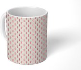Mok - Koffiemok - Kaars - Rood -Kerstmis - Design - Mokken - 350 ML - Beker - Koffiemokken - Theemok