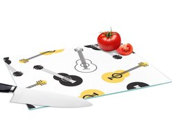 Glazen Snijplank - 39x28 - Gitaar - Patronen - Instrumenten - Snijplanken Glas