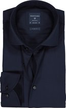 Profuomo slim fit overhemd - fine twill - marine blauw - Strijkvrij - Boordmaat: 44