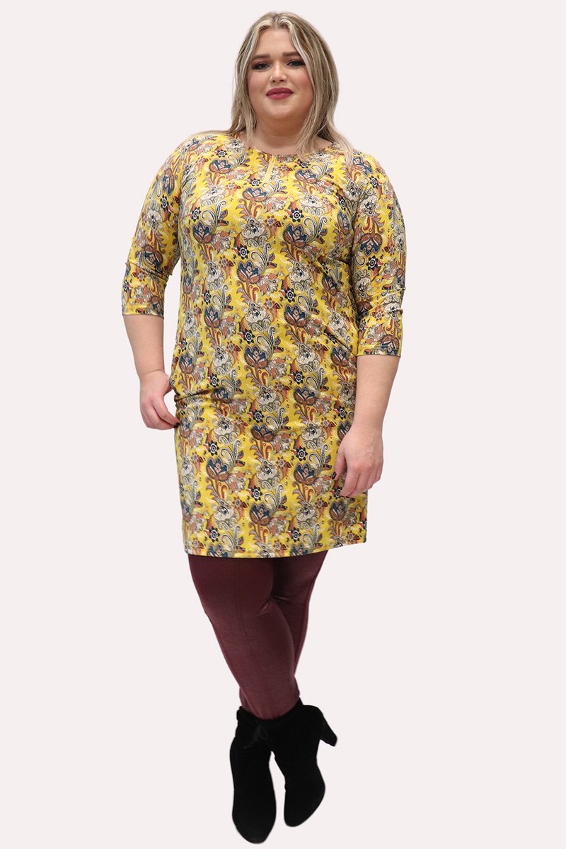 Ophilia jurk Monique travel print