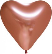 vormballon hart spiegelend 30 cm latex koper 6 stuks