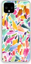 Case Company® - Google Pixel 4 hoesje - Watercolor Brushstrokes - Soft Cover Telefoonhoesje - Bescherming aan alle Kanten en Schermrand
