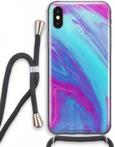 Case Company® - iPhone X hoesje met Koord - Zweverige regenboog - Telefoonhoesje met Zwart Koord - Extra Bescherming aan alle Kanten en Over de Schermrand