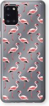 Case Company® - Samsung Galaxy A31 hoesje - Flamingo - Soft Cover Telefoonhoesje - Bescherming aan alle Kanten en Schermrand