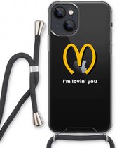 Case Company® - iPhone 13 hoesje met Koord - I'm lovin' you - Telefoonhoesje met Zwart Koord - Extra Bescherming aan alle Kanten en Over de Schermrand