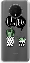 Case Company® - OnePlus 7T hoesje - Hey you cactus - Soft Cover Telefoonhoesje - Bescherming aan alle Kanten en Schermrand