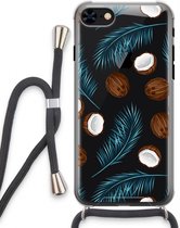 Case Company® - iPhone 8 hoesje met Koord - Kokosnoot - Telefoonhoesje met Zwart Koord - Extra Bescherming aan alle Kanten en Over de Schermrand