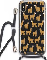Case Company® - iPhone XS Max hoesje met Koord - Alpacas - Telefoonhoesje met Zwart Koord - Extra Bescherming aan alle Kanten en Over de Schermrand