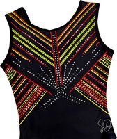 Sparkle&Dream Turnpakje Luka Rood/Geel - AXXL | maat M/L - Gympakje voor Turnen en Gymnastiek